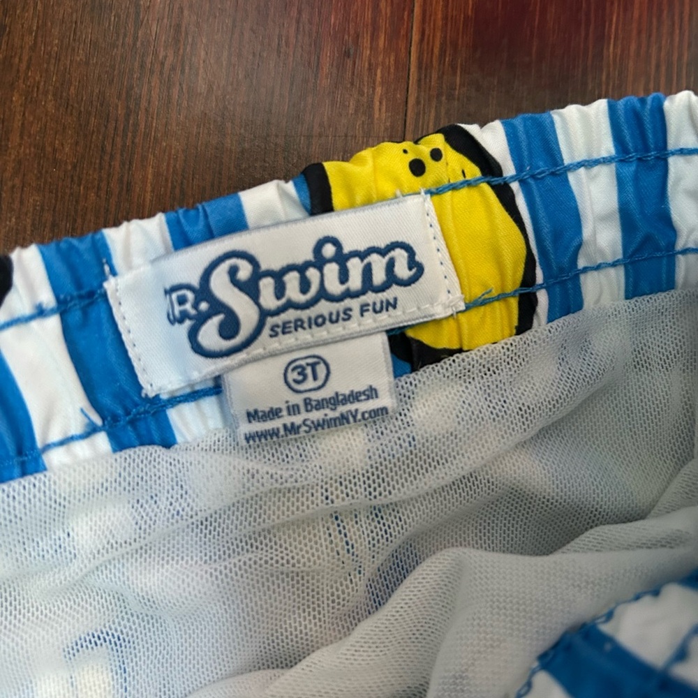 2t and 3t Striped Lemon Print swim trunks - Picture 3 of 4